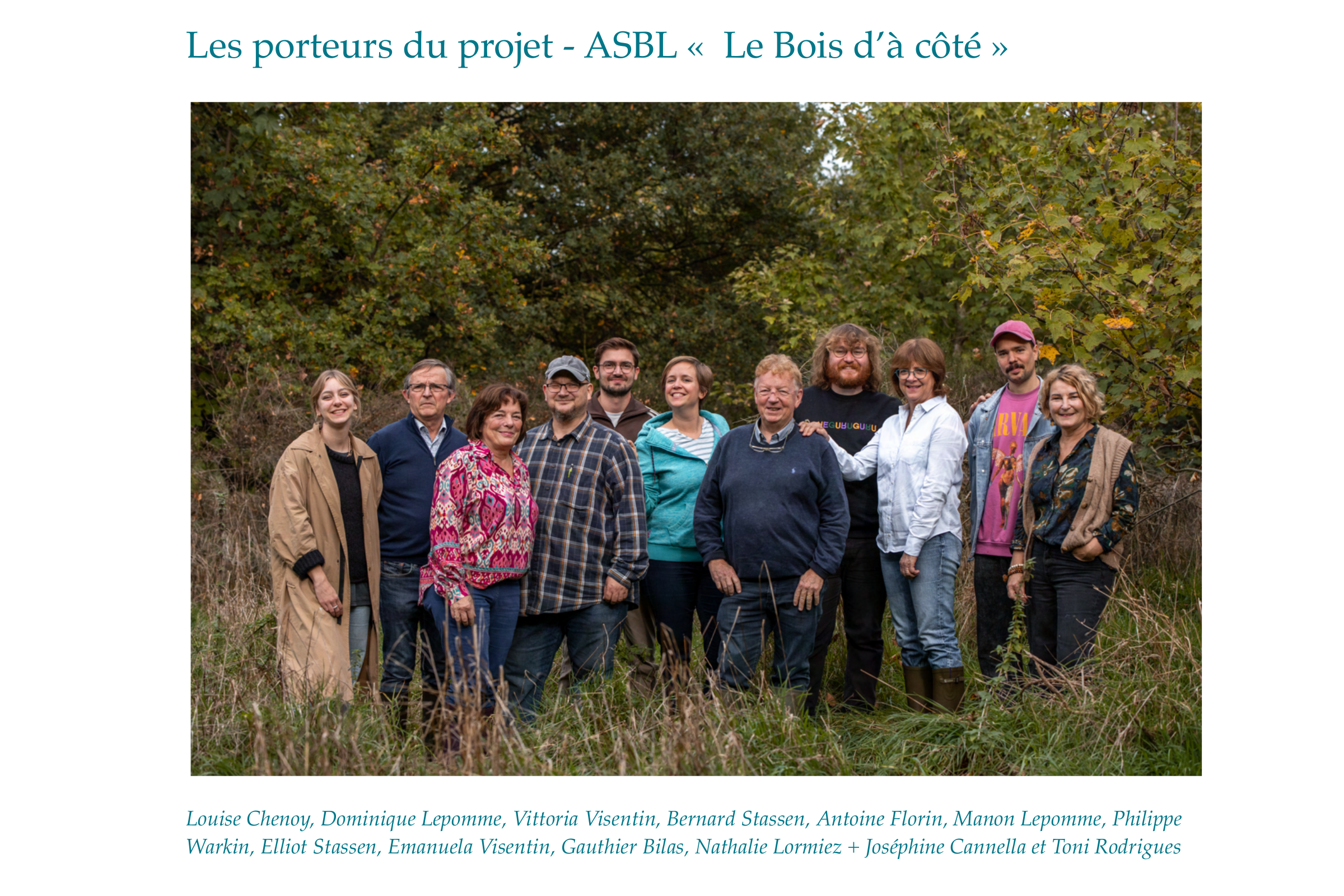 Les porteurs du projet